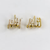 Solitaire Cuff Stud Earrings