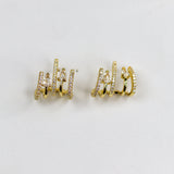 Solitaire Cuff Stud Earrings