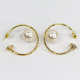 Ball Pearl Half Hoops