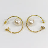 Ball Pearl Half Hoops