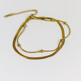 Dual-Layer Gold Anklet