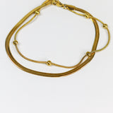 Dual-Layer Gold Anklet
