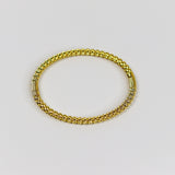 Textured Beaded Gold Bangle Bracelet