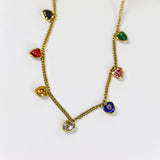 Multi Colour Hear Charm Necklace