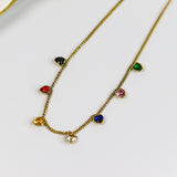 Multi Colour Hear Charm Necklace