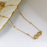 Studded Infinity Gold Necklace