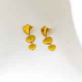 Triple Heart Drop Earrings