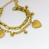 All Heart, All Gold Dual Chain Bracelet