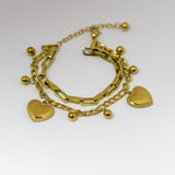 All Heart, All Gold Dual Chain Bracelet