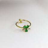 Emerald Bloom Adjustable Ring