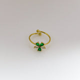 Emerald Bloom Adjustable Ring