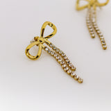 Tennis Bow Drop Earrings