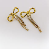 Tennis Bow Drop Earrings