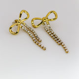 Tennis Bow Drop Earrings