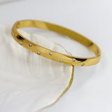 Minimal Stone Bangle Bracelet