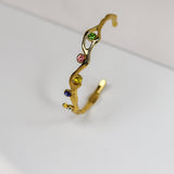 Multi-Stone Cuff Adjustable Bracelet