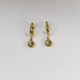 Rain Drop Dangle Hoops