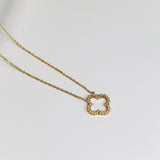 Hollow Studded Clover Necklace