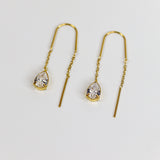 Ethereal Teardrop Threader Earrings