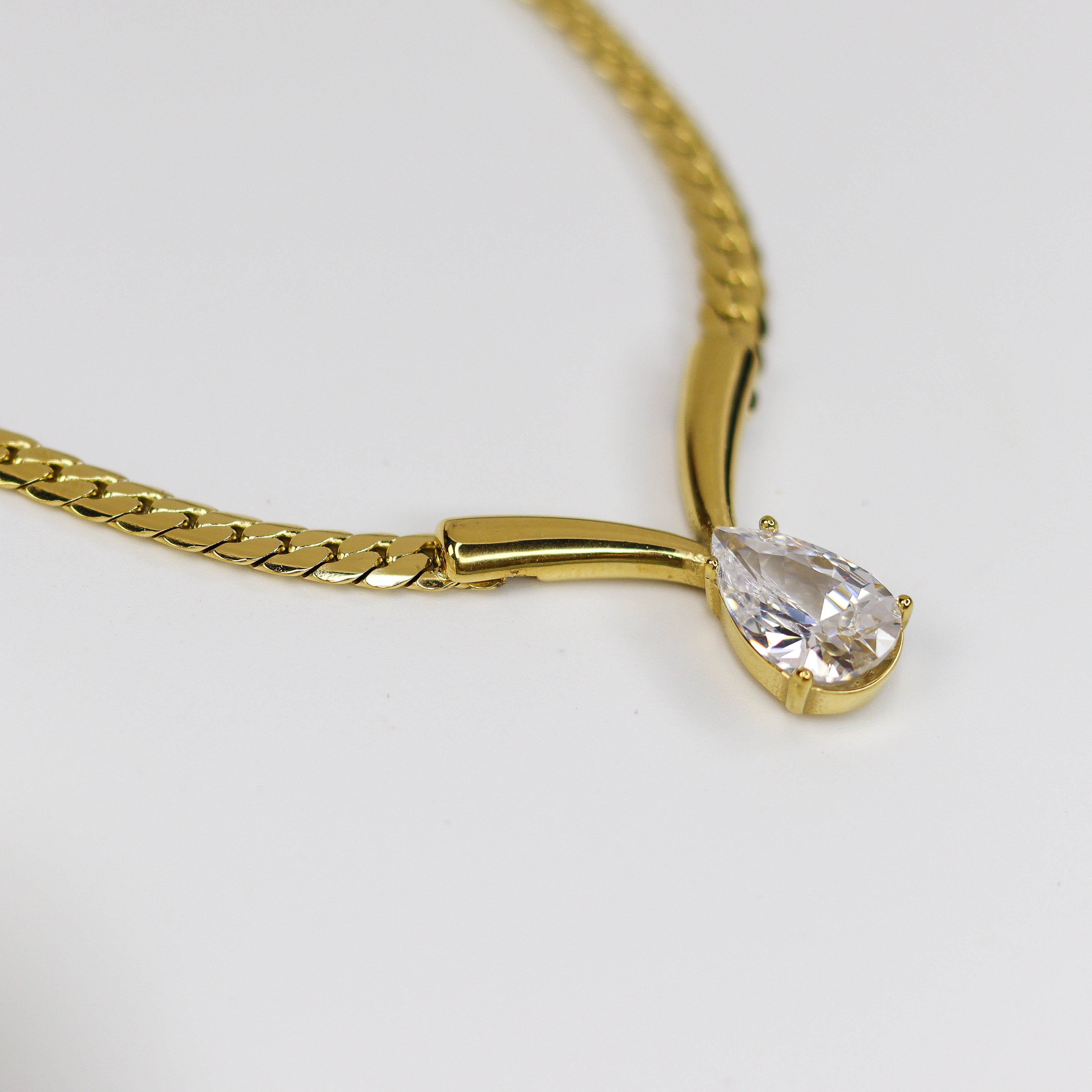 Luxe Pear Solitaire Necklace