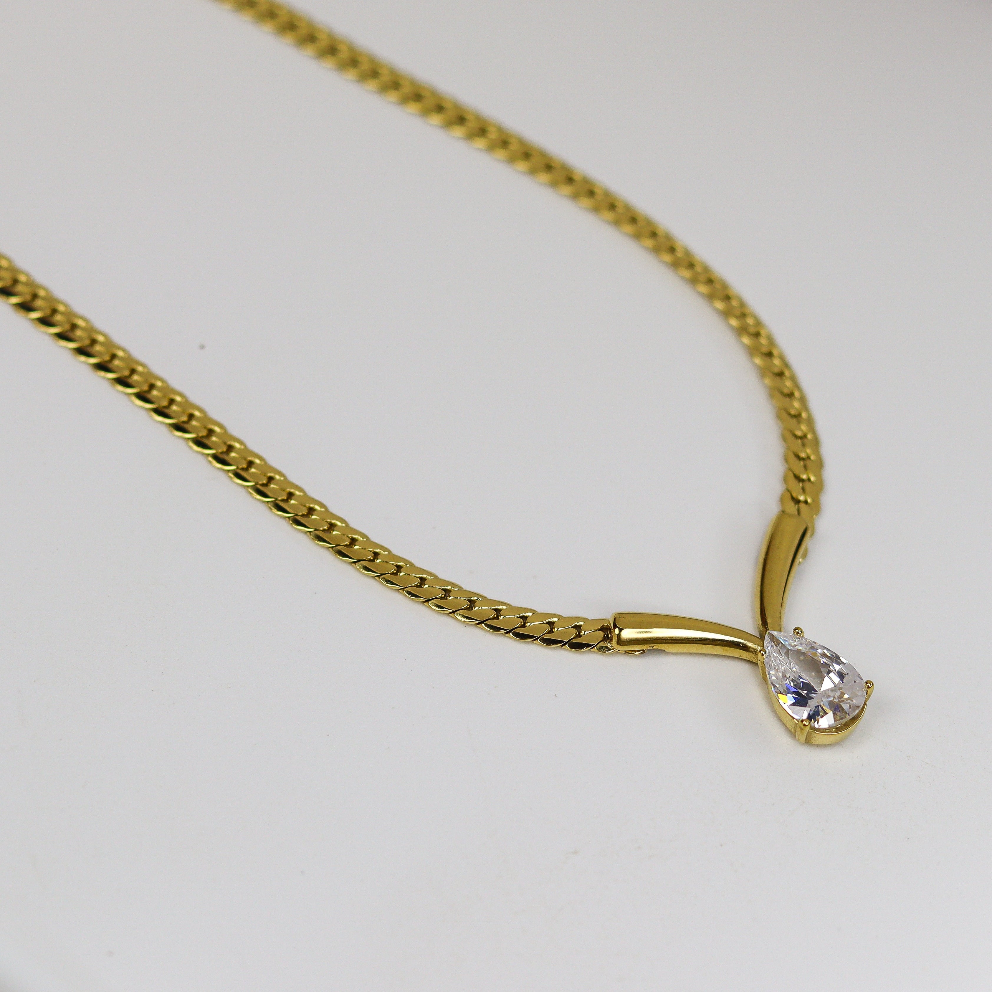 Luxe Pear Solitaire Necklace