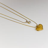 Double Chain Solitaire Heart Necklace