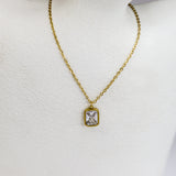 Classic Emerald Cut Clear Stone Necklace