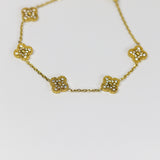 Minimal Studded Clover Chain Bracelet