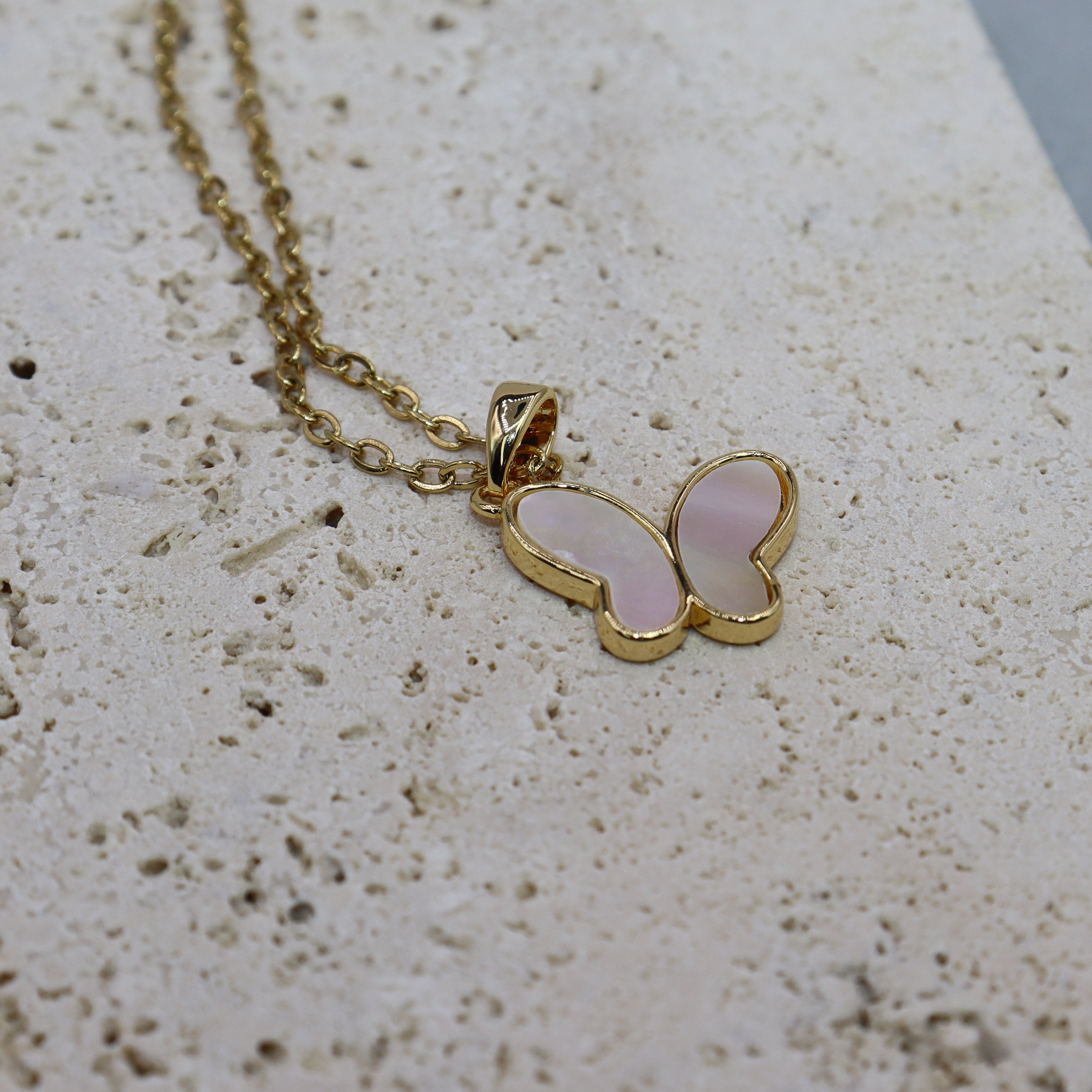 Mother pearl Butterfly Necklace - Adorn-iq