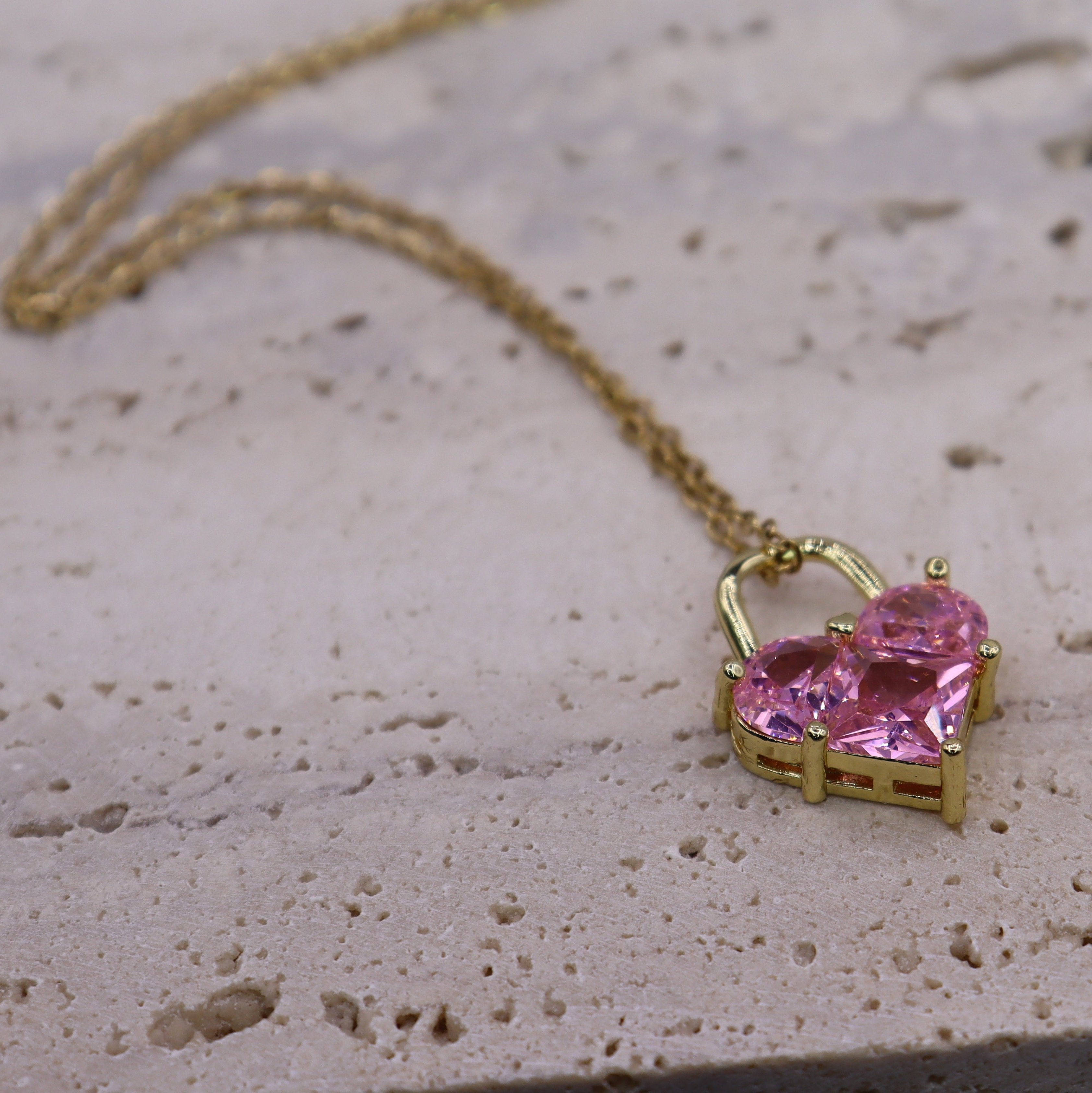 Royal Pink Heart Necklace - Adorn-iq
