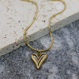 Ball Chain Heart Necklace - Adorn-iq