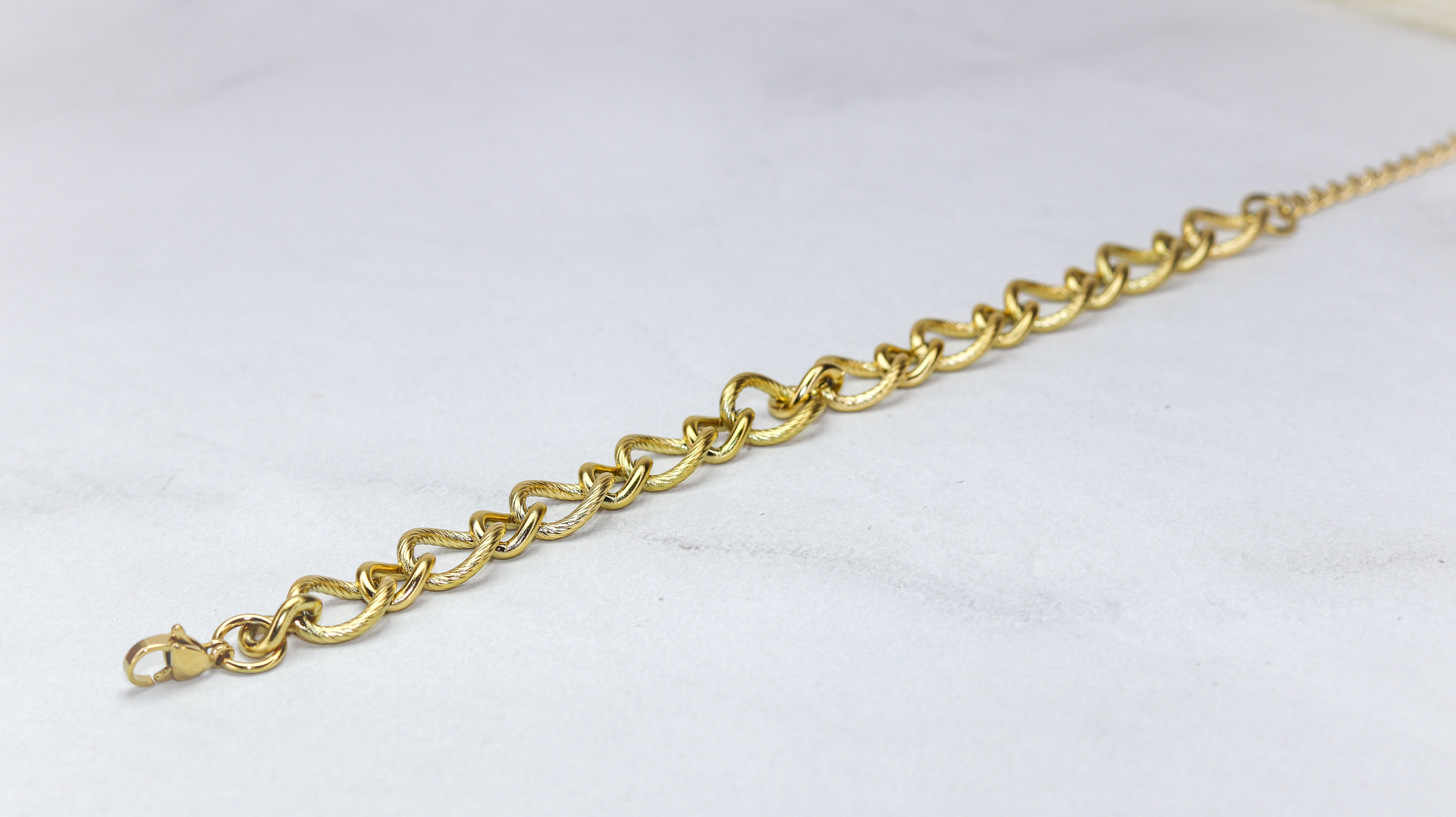 Hammered Link Chain Bracelet - Adorn-iq