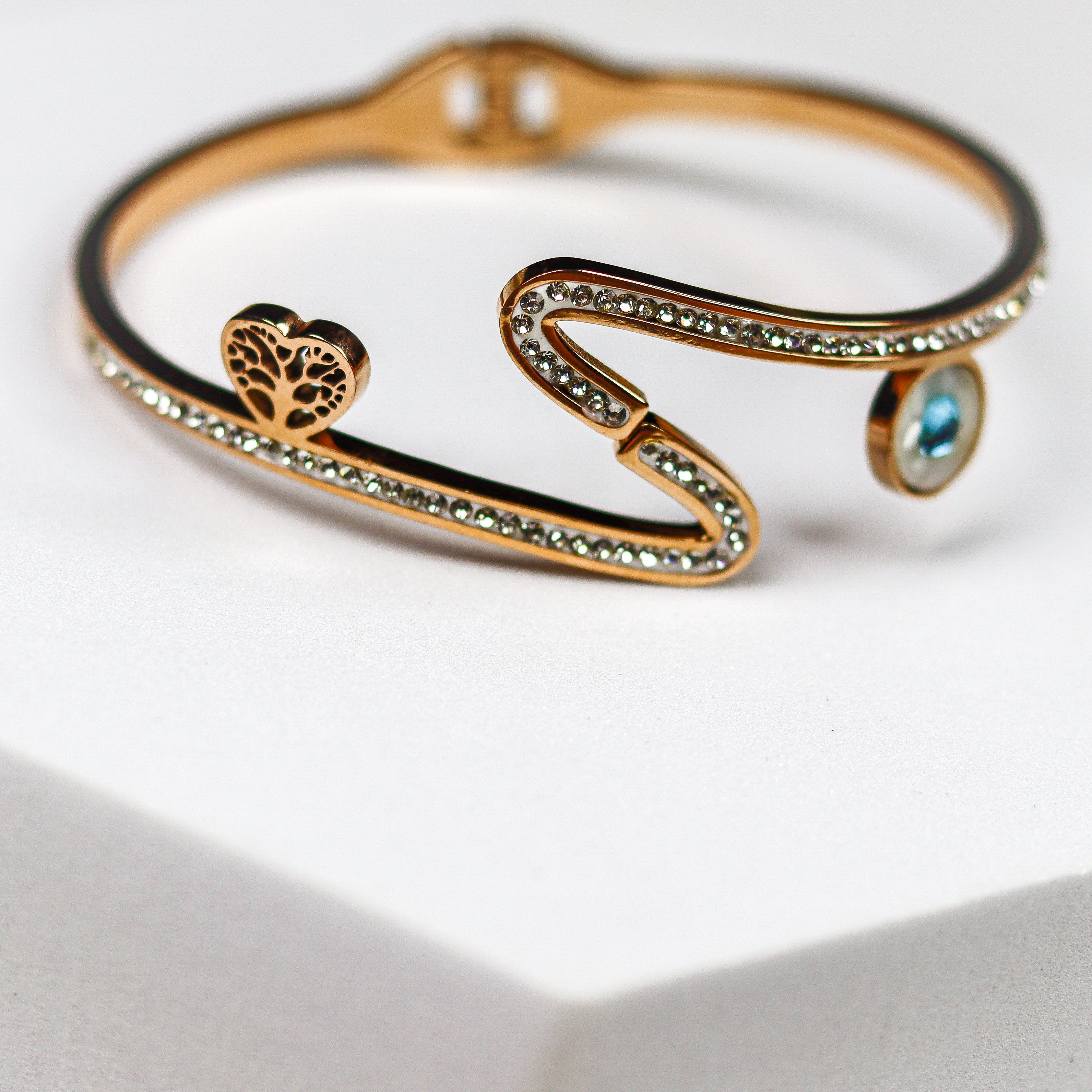 Zircon Studded Evil Eye Bracelet - Adorn-iq