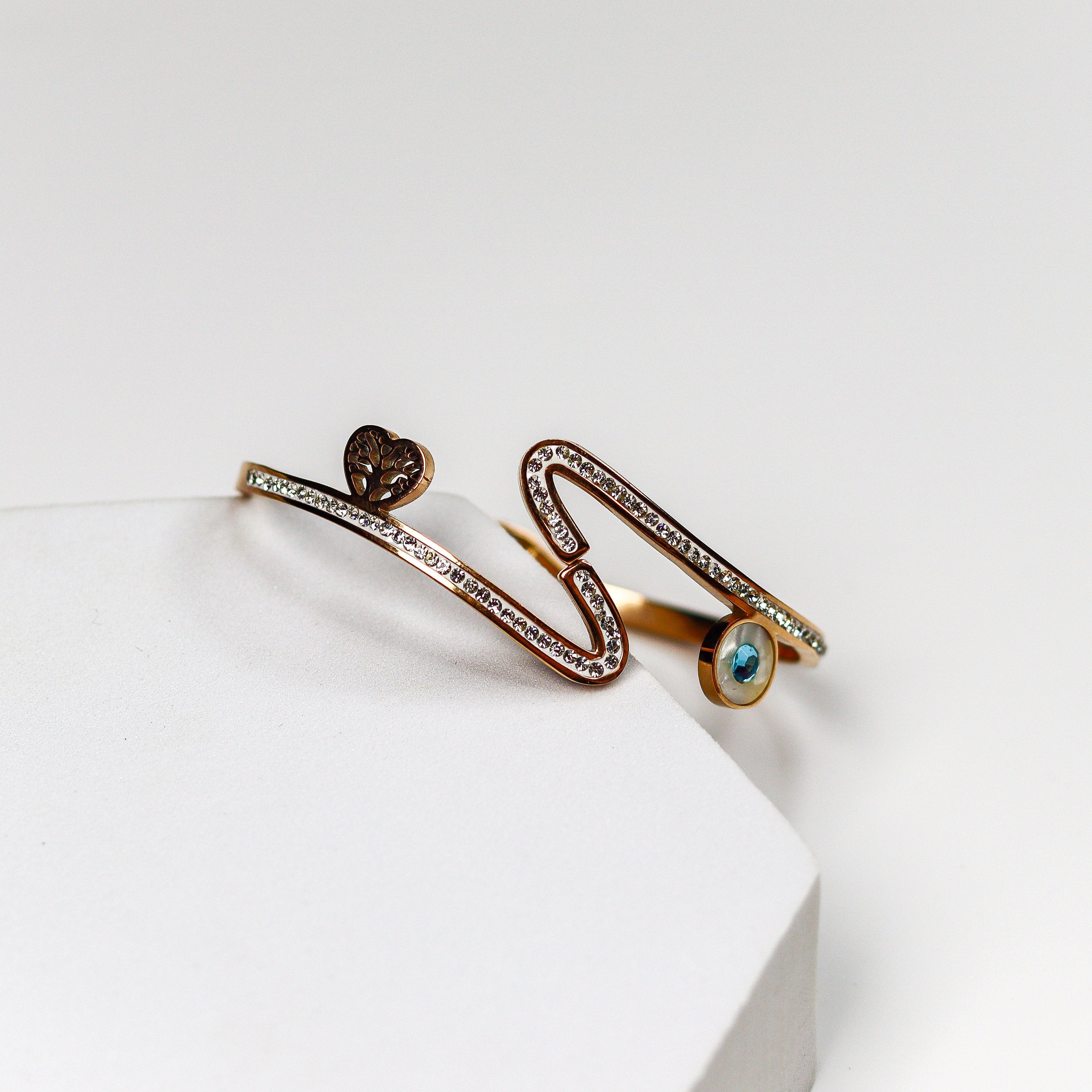 Zircon Studded Evil Eye Bracelet - Adorn-iq