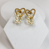 Pearl Heart Earrings