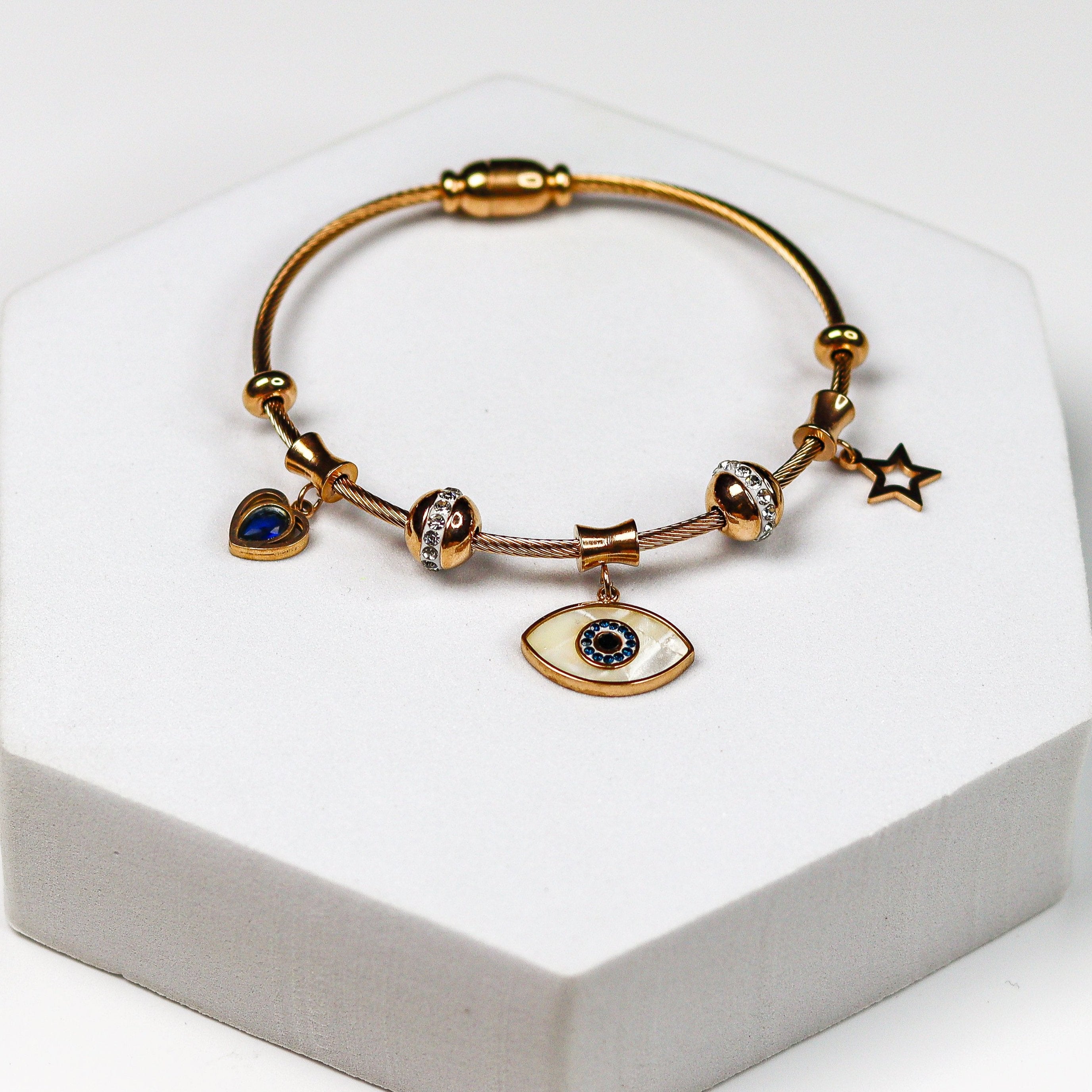 Star Evil Eye Charm Bracelet - Adorn-iq