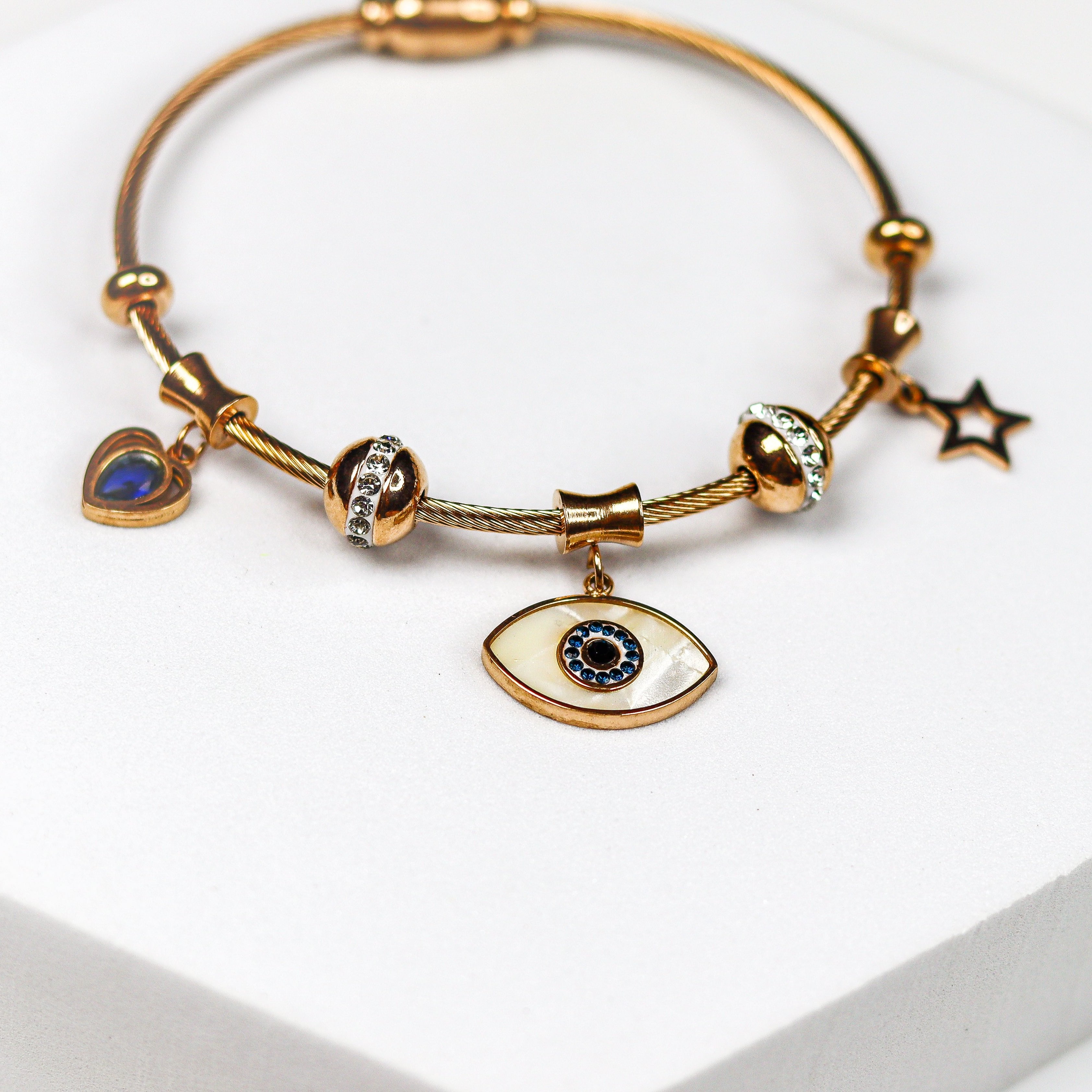 Star Evil Eye Charm Bracelet - Adorn-iq