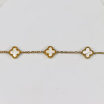 Mini White Clover Chain Bracelet - Adorn-iq