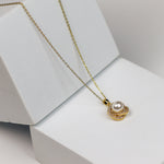 Zircon Swirl Pearl Necklace - Adorn-iq