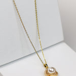 Zircon Swirl Pearl Necklace - Adorn-iq