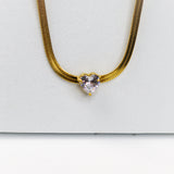 Solitaire Heart Necklace - Adorn-iq