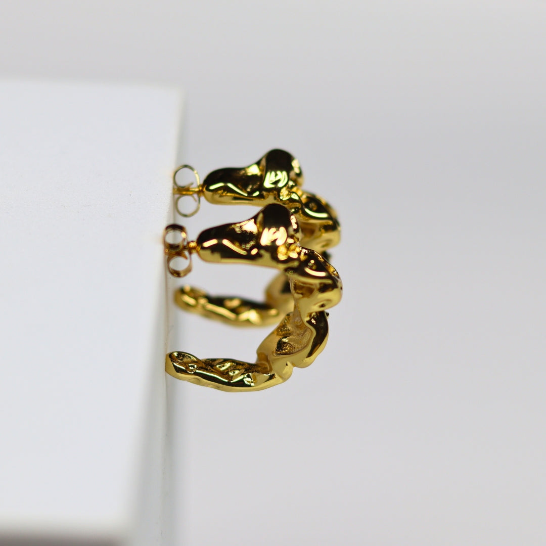 Irregular Pattern Half Hoops - Adorn-iq