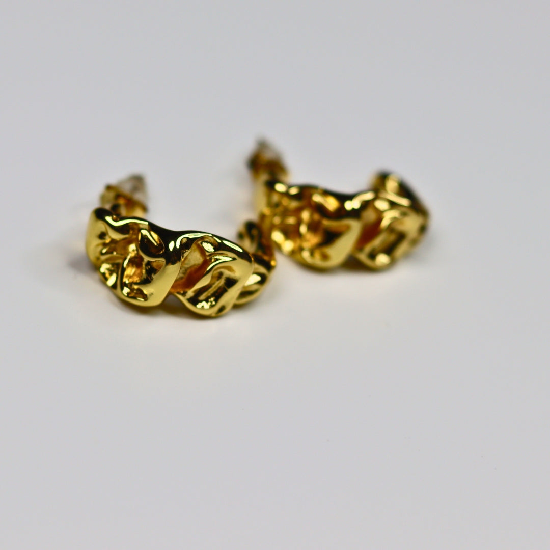 Irregular Pattern Half Hoops - Adorn-iq