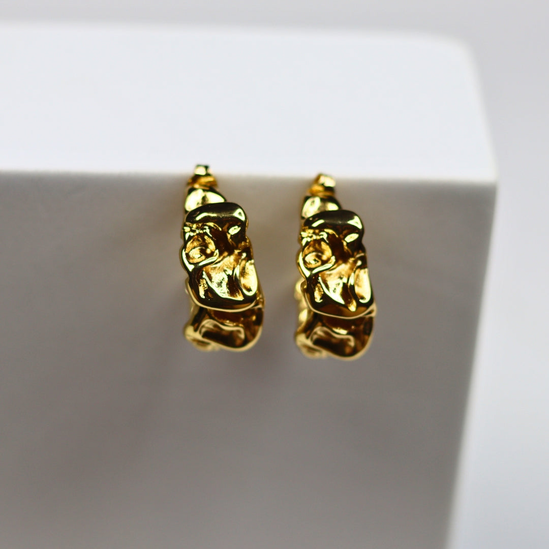 Irregular Pattern Half Hoops - Adorn-iq