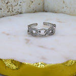 Leaf Link Stone Ring - Adorn-iq