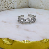 Leaf Link Stone Ring - Adorn-iq