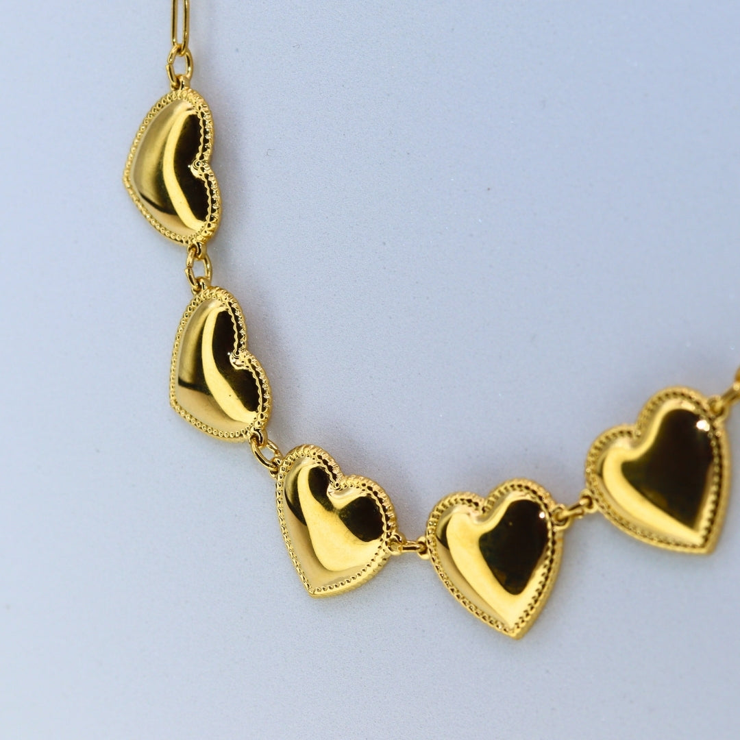 Love Heart Gold Necklace - Adorn-iq