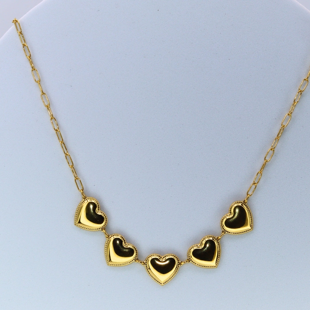 Love Heart Gold Necklace - Adorn-iq