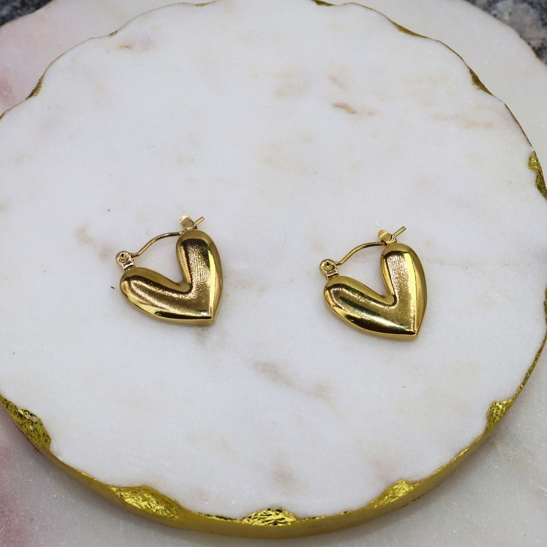 Mini Heart Hoops - Adorn-iq