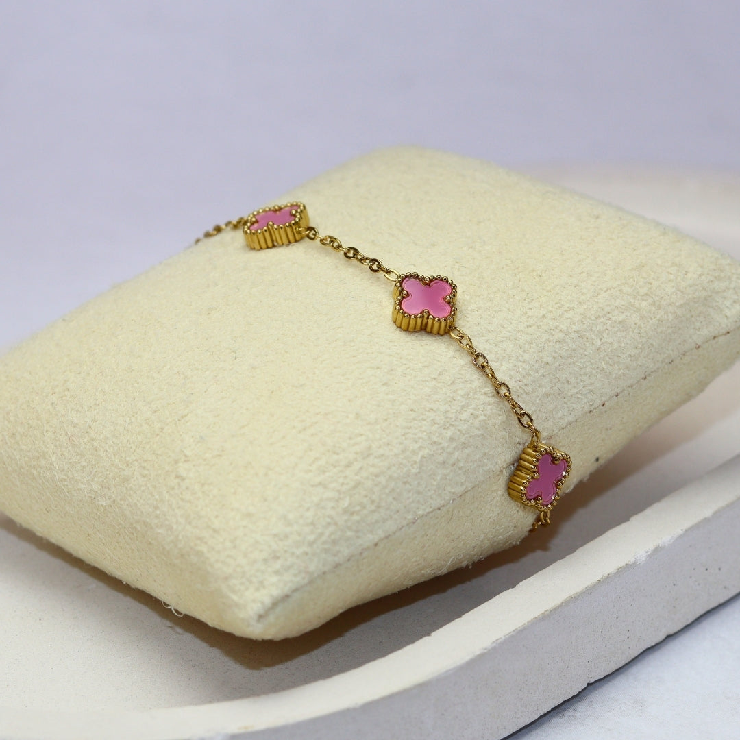 Mini Pink Clover Bracelet - Adorn-iq